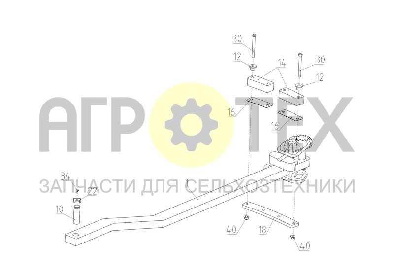 Установка тягового бруса (3000.28.29.000) (№22 на схеме)